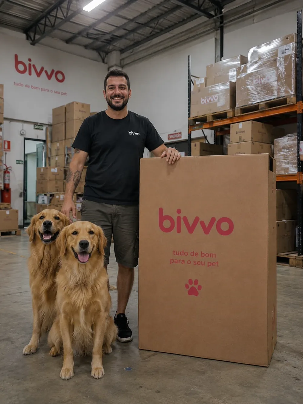 Galpão de estoque da Bivvo Pet