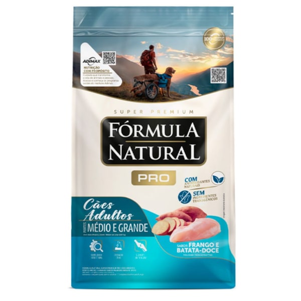 Ração Fórmula Natural Pró Cães Adultos Raças Médias e Grandes Frango e Batata Doce 15kg