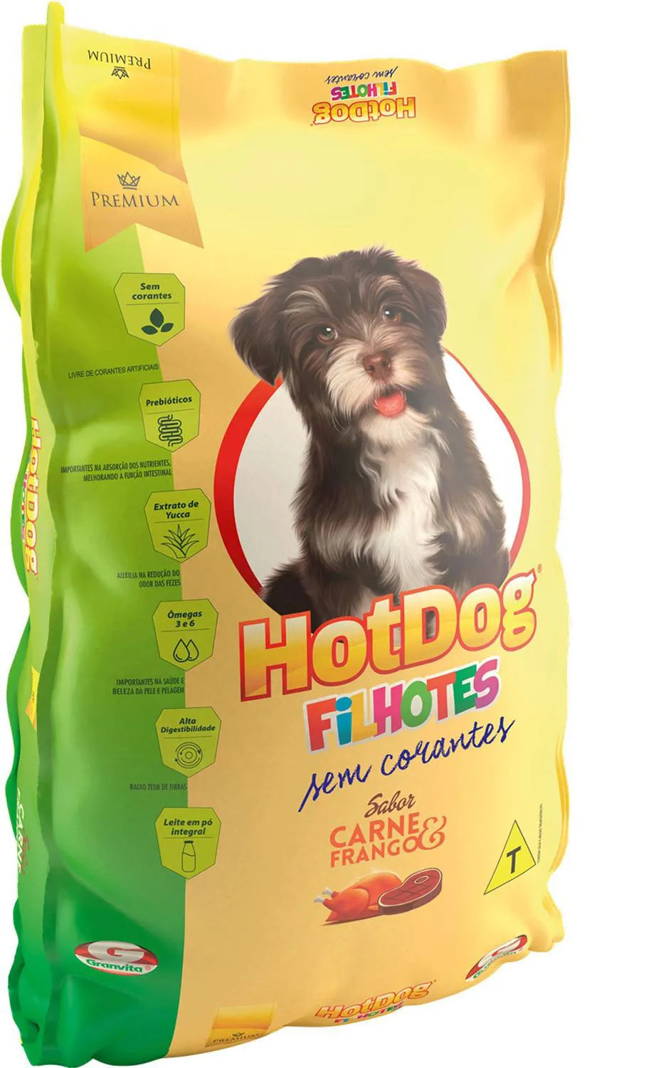 Ração Seca Hot Dog Filhotes Sem Corantes - 20Kg
