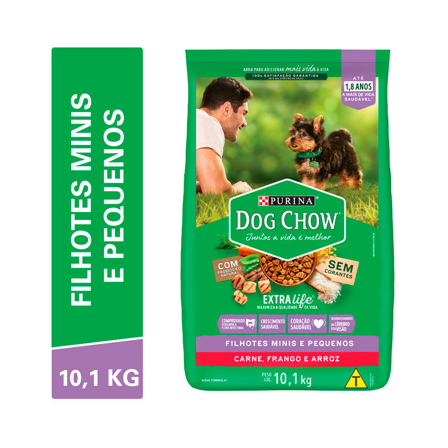 Ração Dog Chow para Cães Filhotes de Raças Pequenas Sabor Frango e Arroz