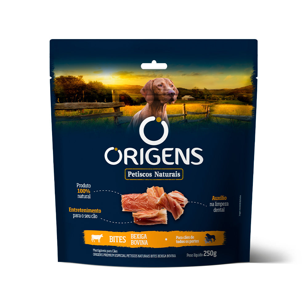 Petisco Origens Bites Bexiga Bovina para Cães 250g