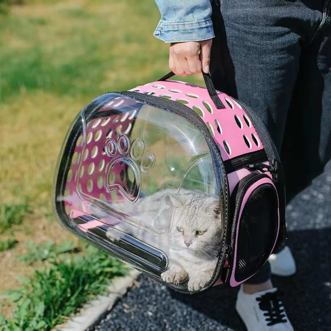 Bolsa Panorâmica de Transporte para pets (Rosa, Médio)