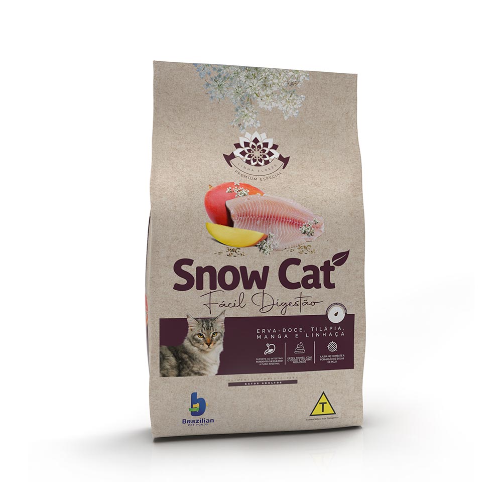 Ração Snow Cat Flores Fácil Digestão para Gatos Adultos