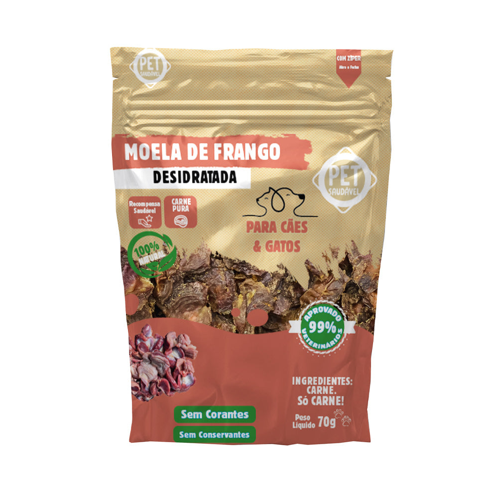 Petisco Natural Pet Saudável Moela de Frango Desidratada 70g