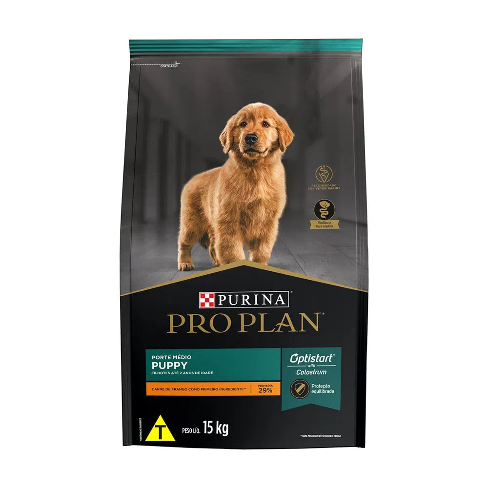 Ração Purina Pro Plan Cães Filhote Porte Médio Frango 15kg