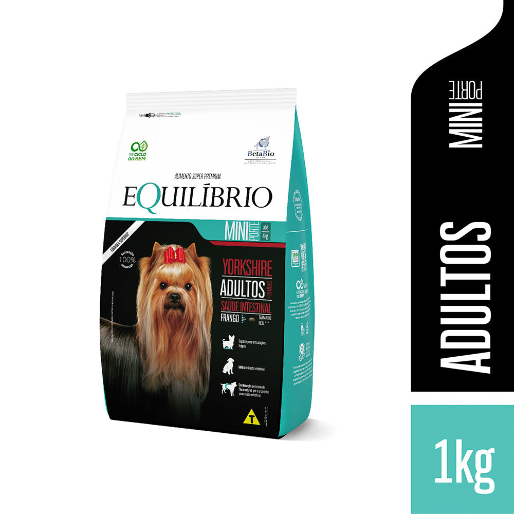 Ração Equilíbrio Yorkshire para Cães Adultos de Porte Mini Sabor Frango