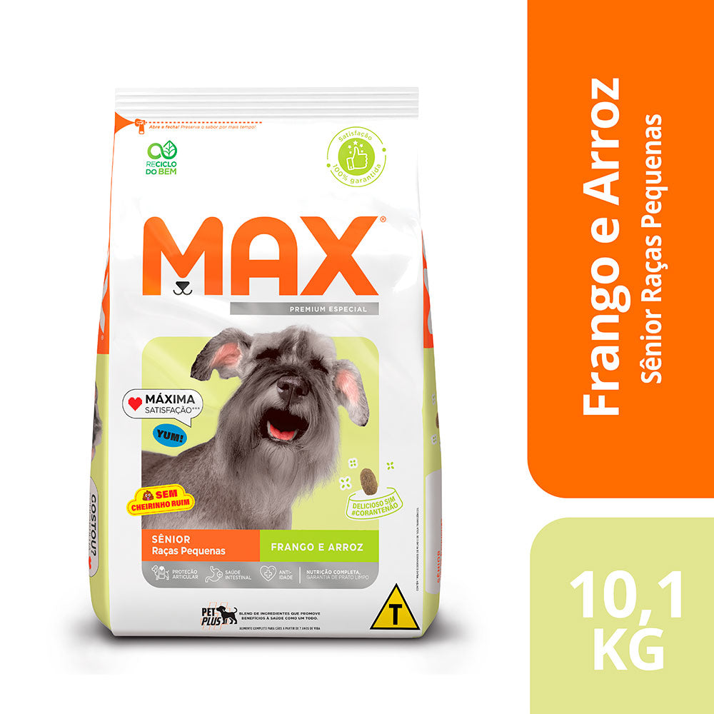 Ração Max para Cães Sênior de Porte Pequeno Sabor Frango e Arroz