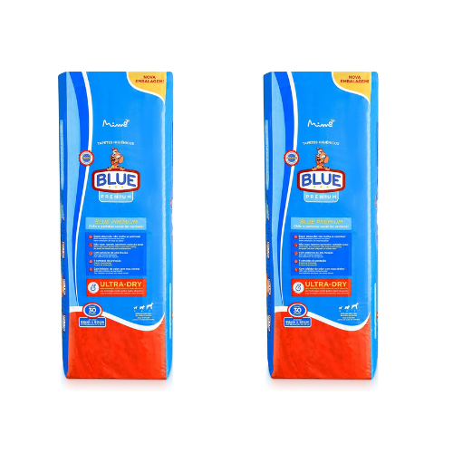 kit Blue Premium Tapete Higiênico Para Cães 60 unidades