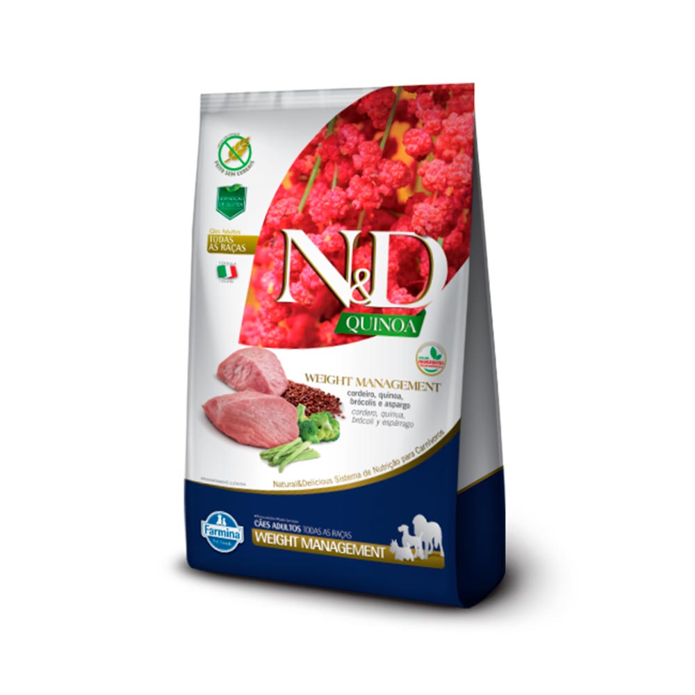 Ração Quinoa N&D para Cães Weight Management sabor Cordeiro