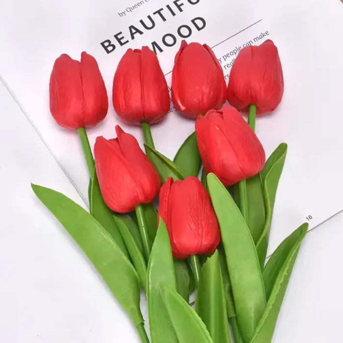 Flores Artificiais - Buquê de Tulipas Vermelhas
