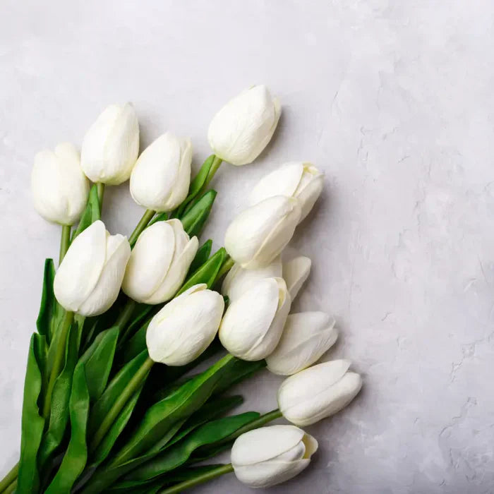 Flores Artificiais - Buquê de Tulipas Brancas