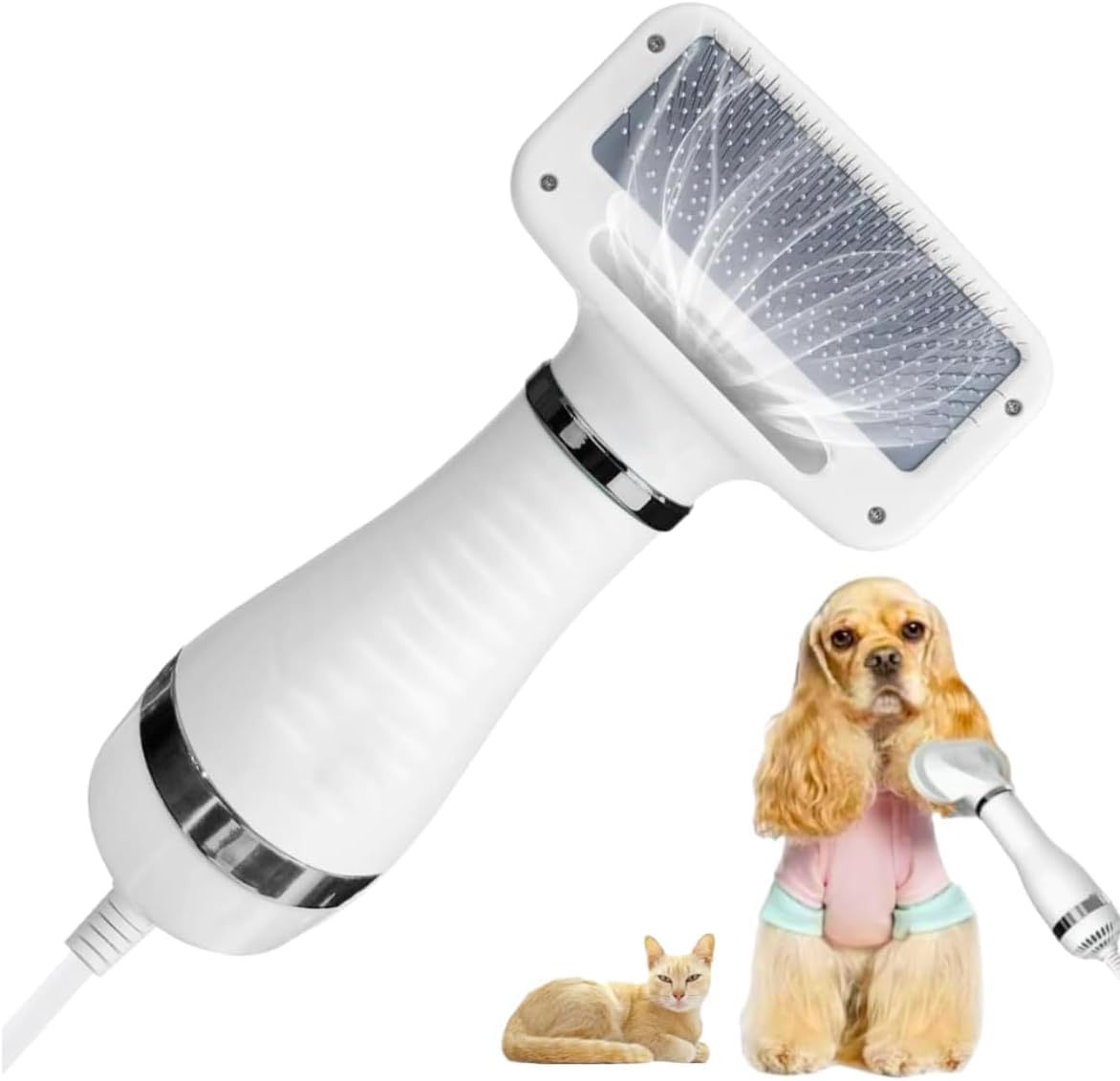 Secador Escova Portátil Elétrico 2 em 1 Para Pets Animais de Estimação 110V - RCM Group