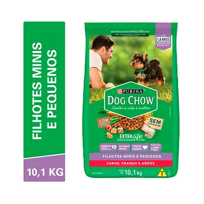 Ração Dog Chow para Cães Filhotes de Raças Pequenas Sabor Frango e Arroz