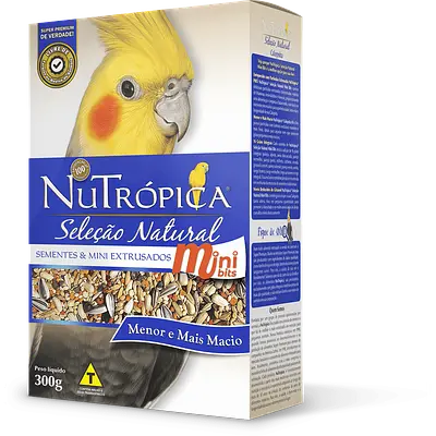 Ração Nutrópica para Calopsita Seleção Natural Sementes e Extrusado Mini Bits