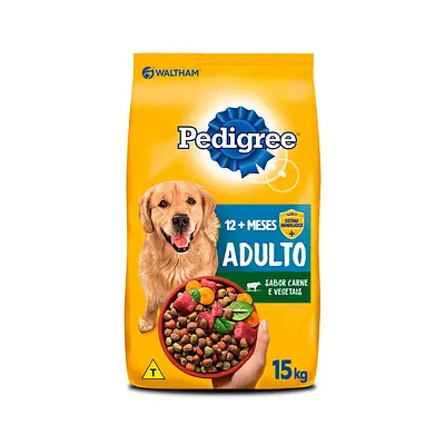 Ração Pedigree Carne e Vegetais Cães Adultos Raças Médias e Grandes