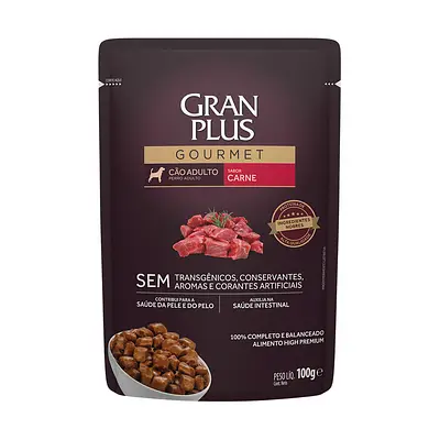 Ração Úmida GranPlus Gourmet Cães Adultos Carne