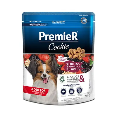 Biscoito Premier Cookie para Cães Adultos Sabor Frutas Vermelhas e Aveia