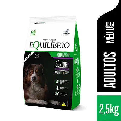Ração Equilíbrio para Cães Sênior de Porte Médio Sabor Frango