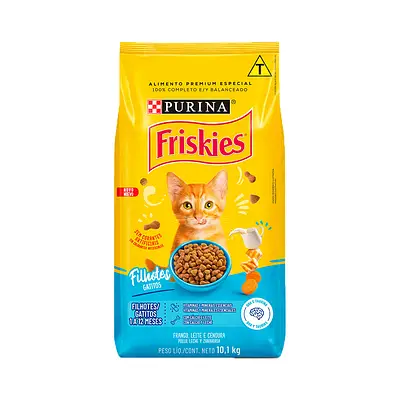 Ração Friskies Gatos Filhotes Frango e Leite 10,1 kg