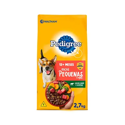 Ração Pedigree para Cães Adultos de Porte Pequeno e Mini Sabor Carne e Vegetais