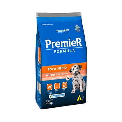 Ração Premier Filhotes Raças Médias para Cães Sabor Frango - 20kg