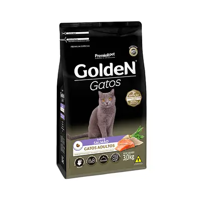 Ração Golden para Gatos Adultos Sabor Salmão