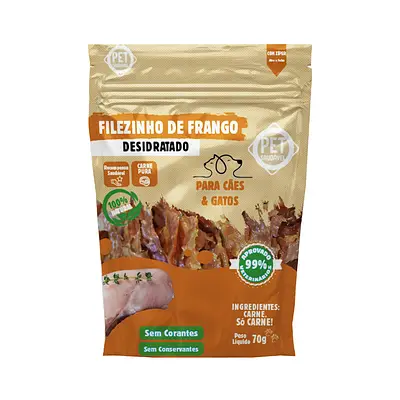 Petisco Natural Pet Saudável Filézinho de Frango Desidratado 70g