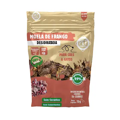 Petisco Natural Pet Saudável Moela de Frango Desidratada 70g
