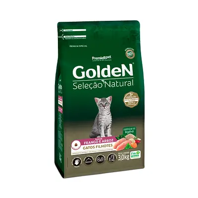 Ração Golden Seleção Natural para Gatos Filhotes Sabor Frango e Arroz