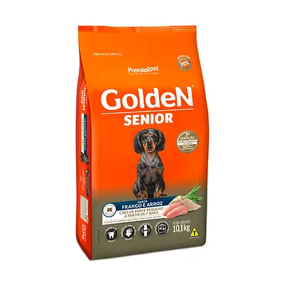 Ração Golden Fórmula Mini Bits para Cães Senior de Porte Pequeno Sabor Frango e Arroz 10kg