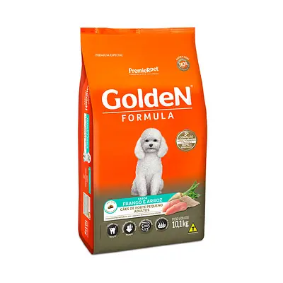 Ração Golden Fórmula Mini Bits para Cães Adultos de Pequeno Porte Sabor Frango e Arroz