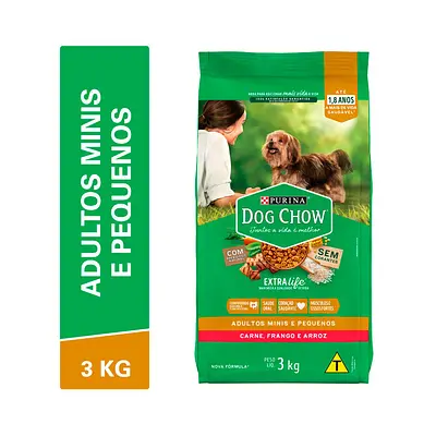 Ração Dog Chow para Cães Adultos de Raças Pequenas Sabor Frango e Arroz