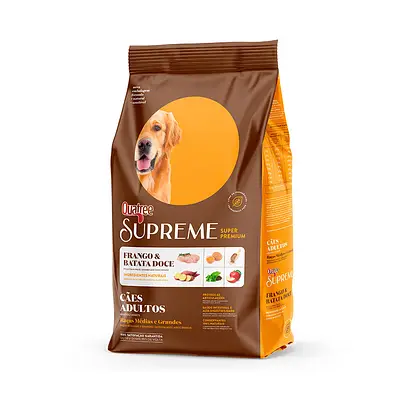 Ração Quatree Supreme para Cães Adultos de Porte Médio e Grande Sabor Frango e Batata Doce