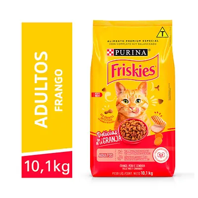 Purina Ração Friskies Delícias Da Fazenda Para Gatos Adultos Sabor Frango - 10kg