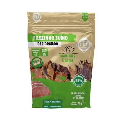Petisco Natural Pet Saudável Filézinho Suíno Desidratado 70g