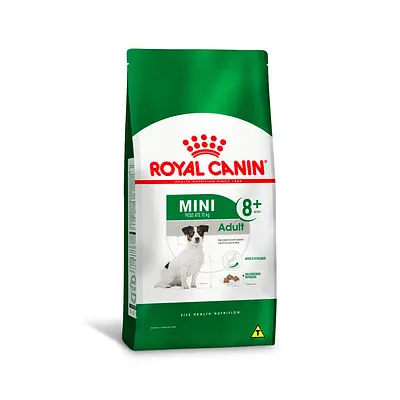 Ração Seca Royal Canin Mini Adult 8+ para Cães Adultos de Porte Pequeno com 8 Anos ou mais