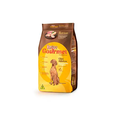 Ração Quatree Gourmet para Cães Adultos Porte Médio e Grande Sabor Mix de Carnes