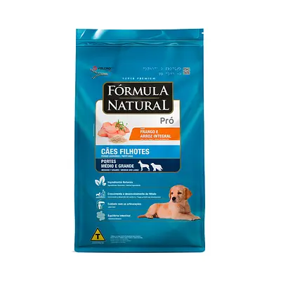 Ração Fórmula Natural Pró para Cães Filhotes de Porte Médio e Grande Sabor Frango e Arroz Integral