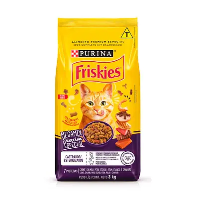 Ração Purina Friskies Megamix para Gatos Adultos Castrados
