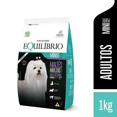 Ração Equilíbrio Maltês para Cães Adultos de Porte Mini Sabor Frango