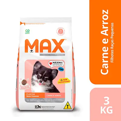 Ração Max para Cães Filhotes de Porte Pequeno Sabor Carne e Arroz