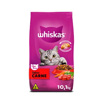 Ração Whiskas para Gatos Adultos Sabor Carne 10.1kg