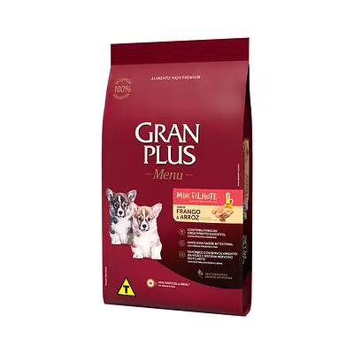 Ração GranPlus Menu Para Cães Filhotes de Porte Mini Sabor Frango e Arroz