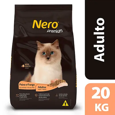 Ração Nero Premium para Gatos Adultos Sabor Peixe e Frango 20kg