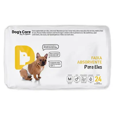 Fralda Higiênica M para Machos Dogs Care 24 Unidades