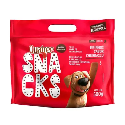 Snack Quatree Bifinho Para Cães Sabor Churrasco - 500g