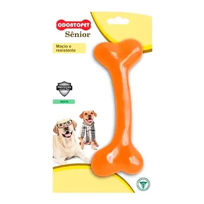 Brinquedo Mordedor Osso Senior Pequeno Laranja Odontopet