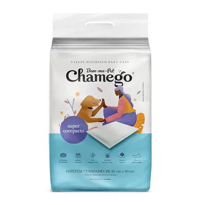 Tapete Higiênico Compacto Chamego 80X60cm 7 Unidades