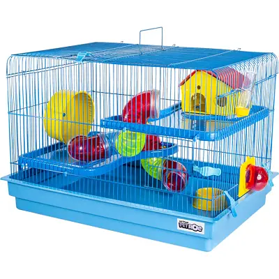 Gaiola Hamster 2 Andares Big Space Azul Jel Plast