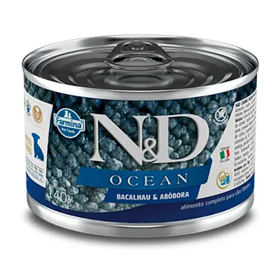 Ração Umida N&D Ocean Cães Filhotes Bacalhau e Abobora 140g